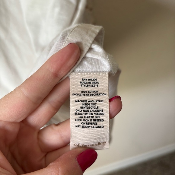 Soft Surroundings | Women's Boho Embroidered Sea Pines Tunic Top Size 2X - Picture 8 of 10